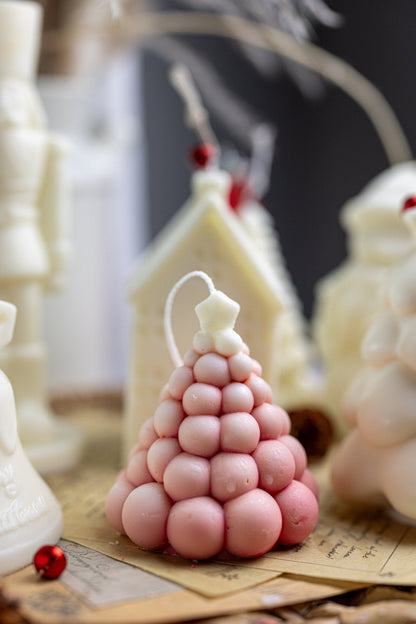 Large Bubble Christmas Tree Candle – Handmade Soy Wax Holiday Candle for Christmas Decor & Gifts