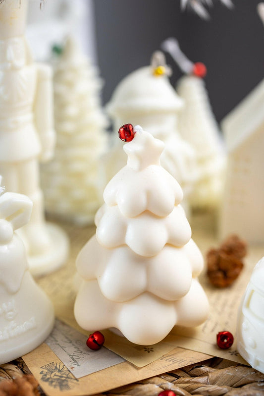 Snow-Capped Christmas Tree Candle – Handmade Soy Candle for Gifts & Home Decor