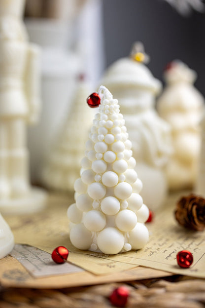 Handmade Bubble Christmas Tree Soy Candle - Festive Home Decor & Gift