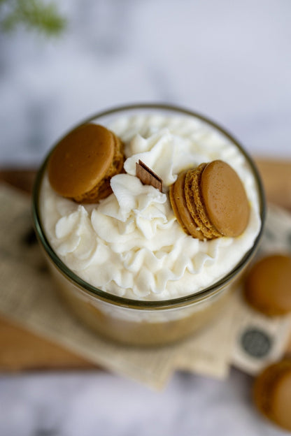 Espresso Macaron Candle – Whipped Soy Dessert Candle – Chocolate & Coffee Scented Gift for Her
