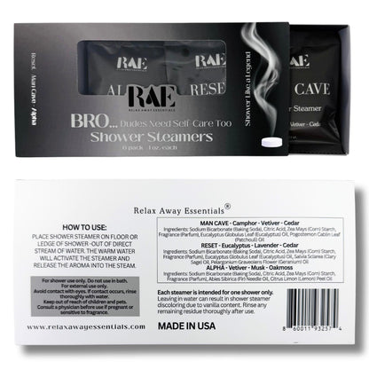 BRO Shower Steamers 6-Pack | Men’s Shower Steamers | Aromatherapy Scented Steamers | Handmade Spa Gift for Him | Father's Day Gift