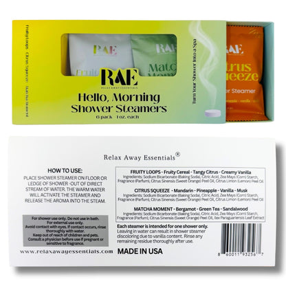 Hello, Morning Shower Steamers 6 Pack | Awake | Citrus Shower Steamers | Aromatherapy | Gift for Her |