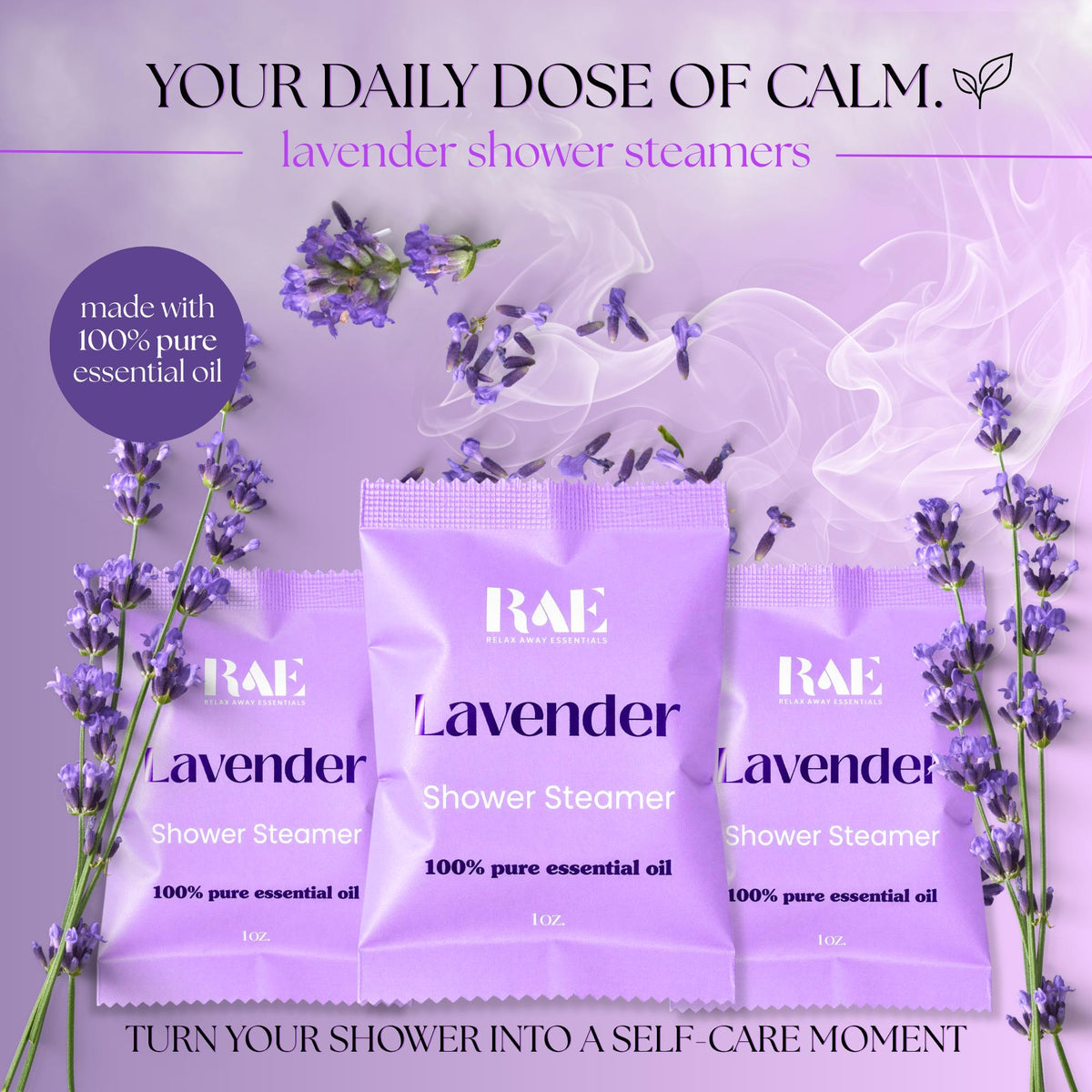 18 Shower Steamers - Relax & Unwind Bundle Pack - Shower Tablets Bulk - Lavender - Spa Gift