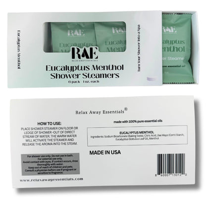 Eucalyptus Menthol Shower Steamers | 6 Pack | Aromatherapy Spa | Fathers Day Gift