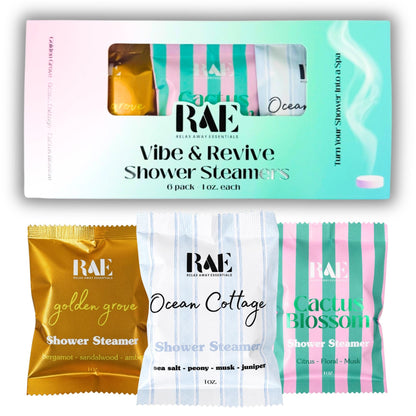 Vibe and Revive Shower Steamers | 6 Pack | Spa Gift | Aromatherapy | Shower Bomb | Gift for her |