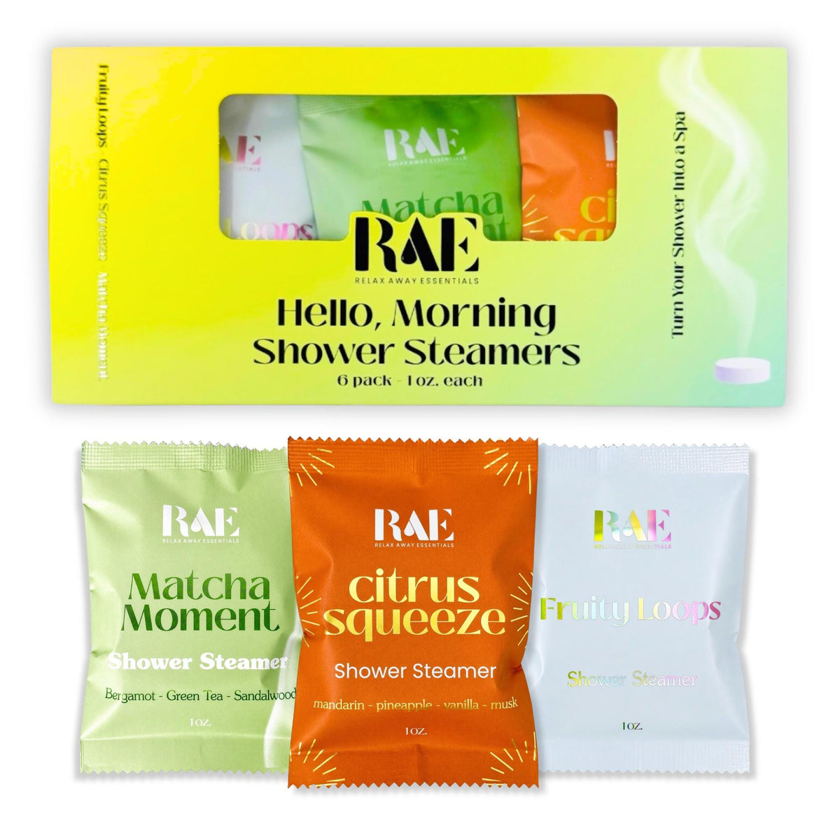 Hello, Morning Shower Steamers 6 Pack | Awake | Citrus Shower Steamers | Aromatherapy | Gift for Her |