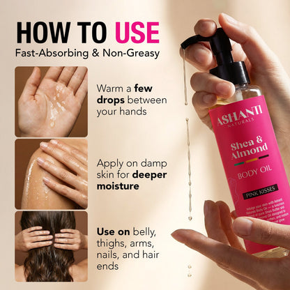 Shea & Almond Body Oil - Pink Kisses