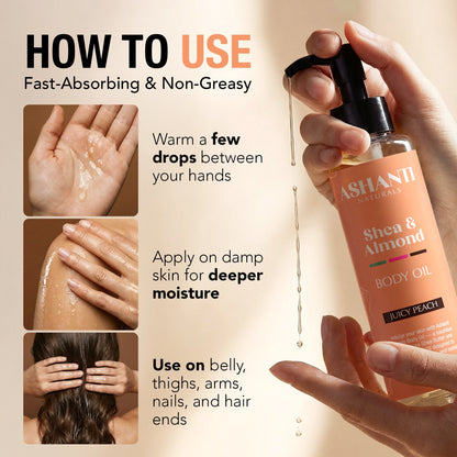 Shea & Almond Body Oil - Juicy Peach