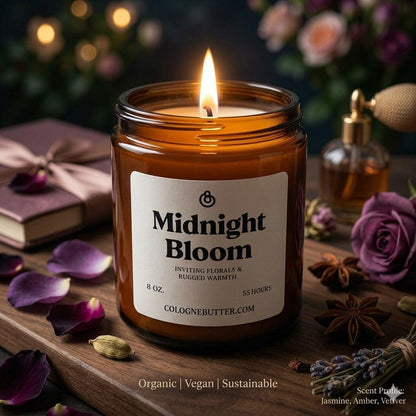 Midnight Bloom - The Luxury Floral Scented Candle for Home Decor, Relaxation & Romantic Atmosphere | Cologne Butter