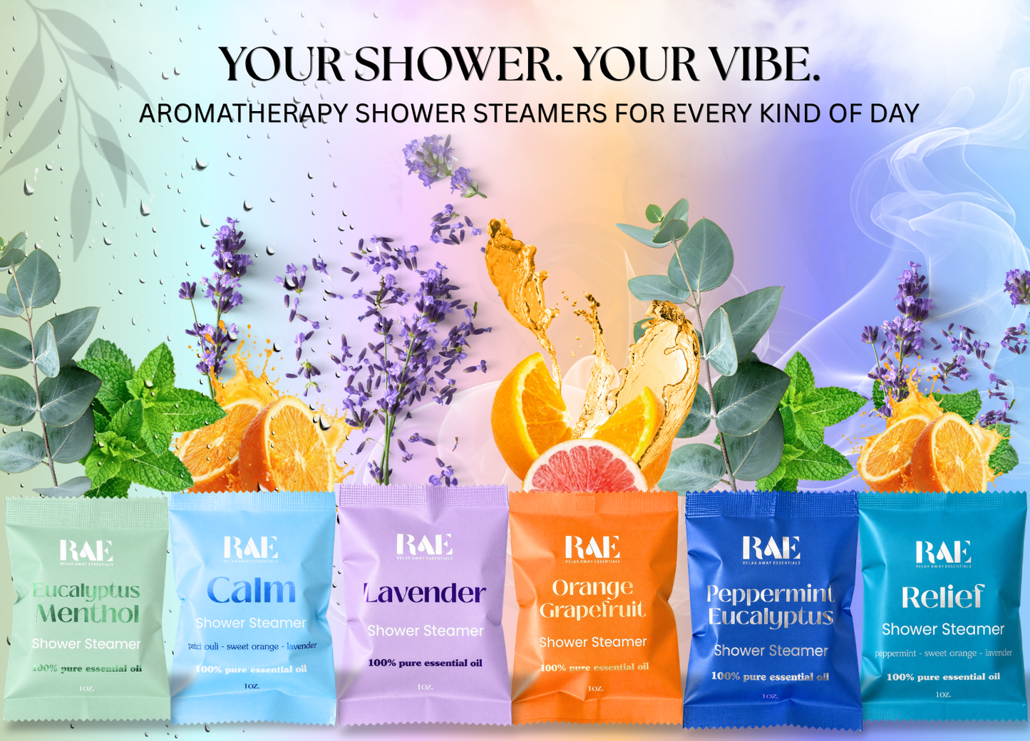 The RAE Collection Shower Steamers 6 Pack - Variety Pack - Essential Oils - Aromatherapy