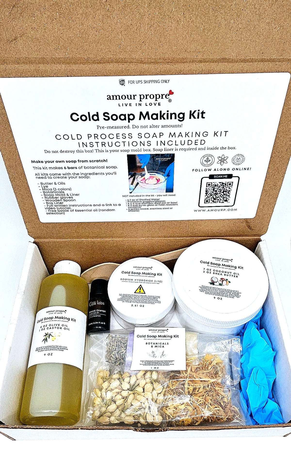 Amour Propre Cold Process Soap Making Kit | Create Your Own Luxurious Botanical Soap Bars!
