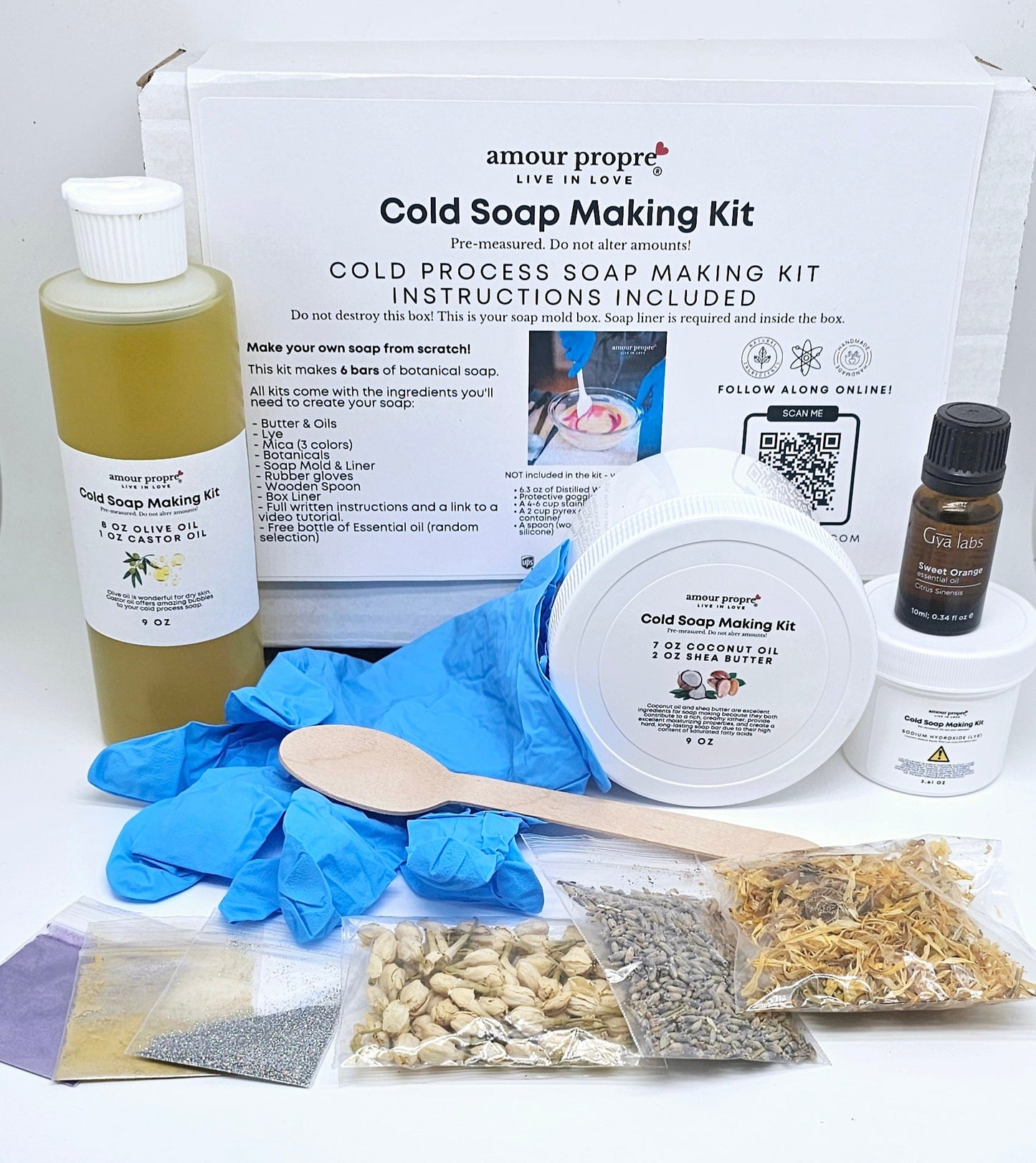 Amour Propre Cold Process Soap Making Kit | Create Your Own Luxurious Botanical Soap Bars!