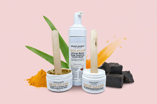 SKIN GLOW: Skin Brightening Facial Care Solution | Foaming Facial Wash, Skin Brightening Face Mask, Turmeric Face Cream