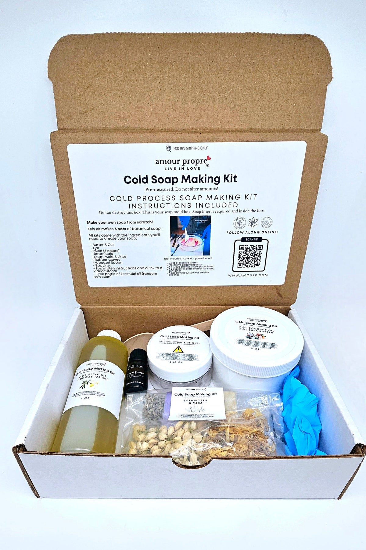 Amour Propre Cold Process Soap Making Kit | Create Your Own Luxurious Botanical Soap Bars!