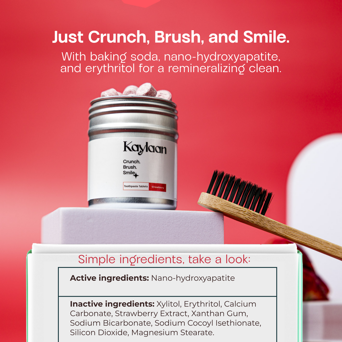Non-Fluoride Strawberry Toothpaste Tablets