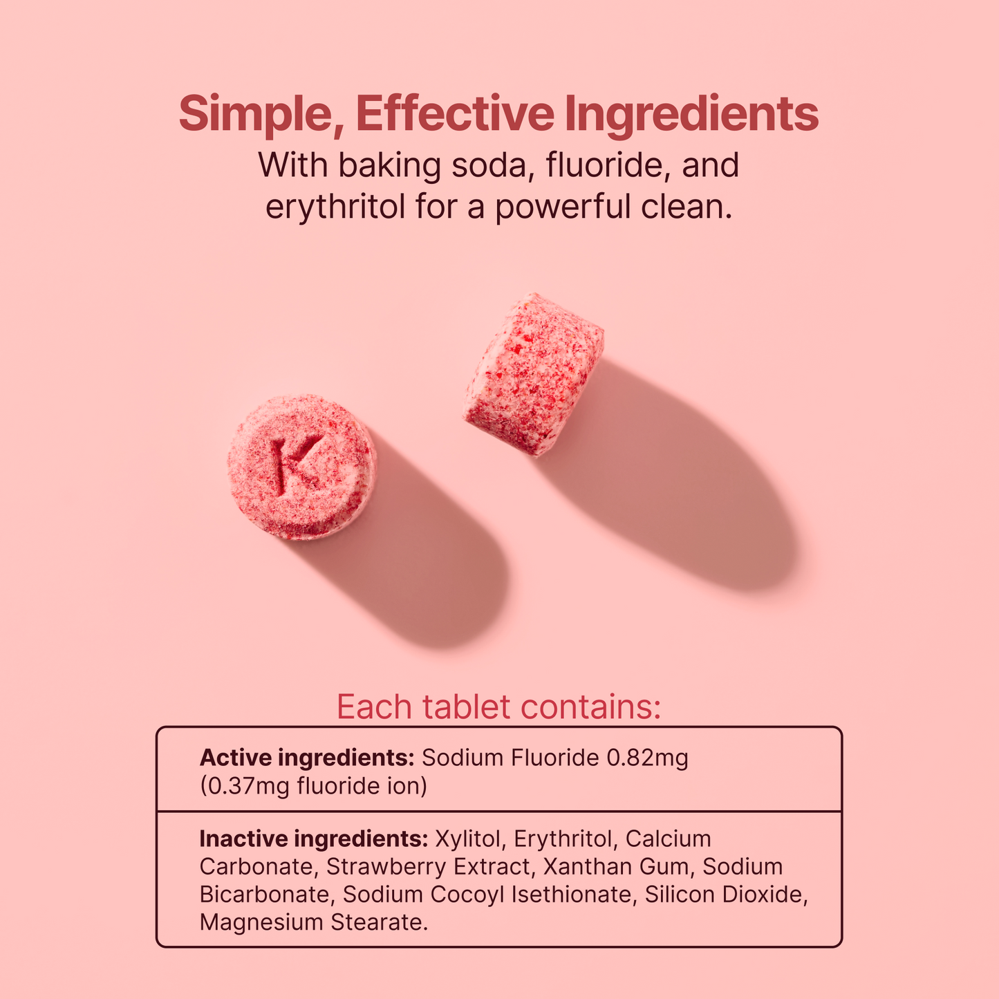 Fluoride Strawberry Toothpaste Tablets Refill