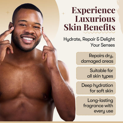INTENTION – Luxury Fragrance Body Butter | Oud, Rose & Vanilla Cologne Scent Moisturizing Skin Butter | Cologne Butter