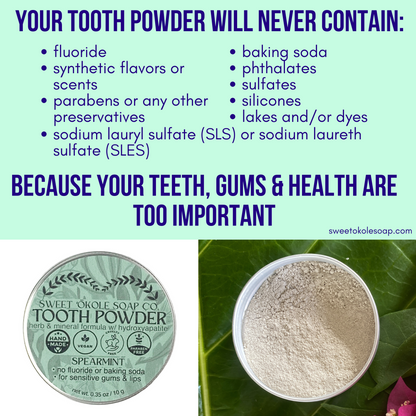 Spearmint Tooth Powder with Noni & 5% Hydroxyapatite
